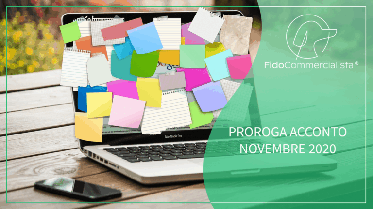 Proroga acconto novembre 2020
