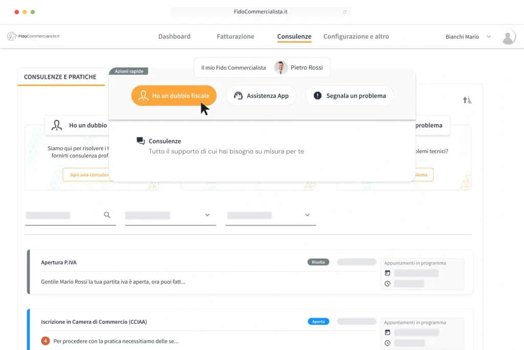 Dashboard FidoCommercialista