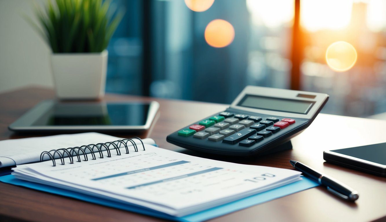 ENPAV: Cos'è, Come Funziona, Soggetti Obbligati, Iscrizione, Servizi, Contributi e Pensione (2026) 4 Una scrivania con una calcolatrice, documenti e un calendario che mostra date importanti