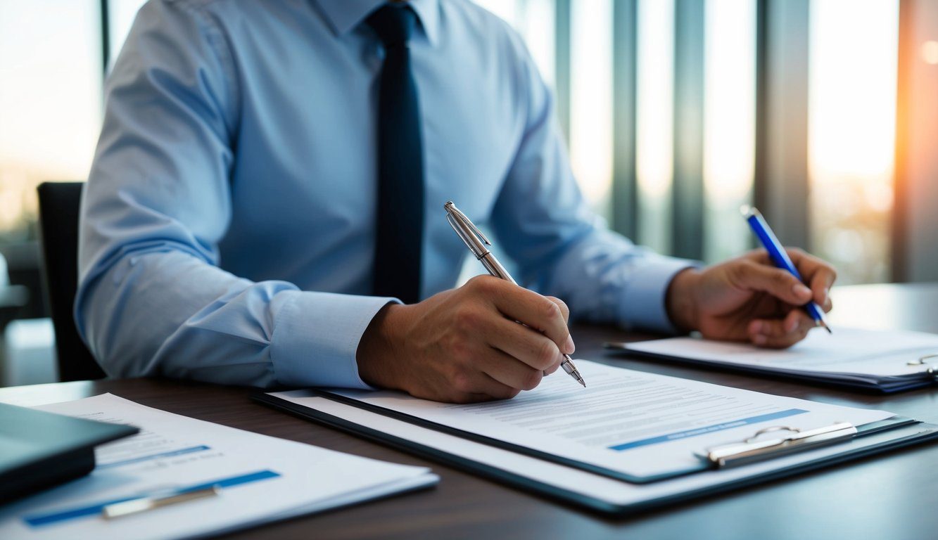 ENPAF: Cos'è, Come Funziona, Soggetti Obbligati, Iscrizione, Servizi, Contributi e Pensione (2026) 3 Una persona che compila documenti a una scrivania con una penna e documenti