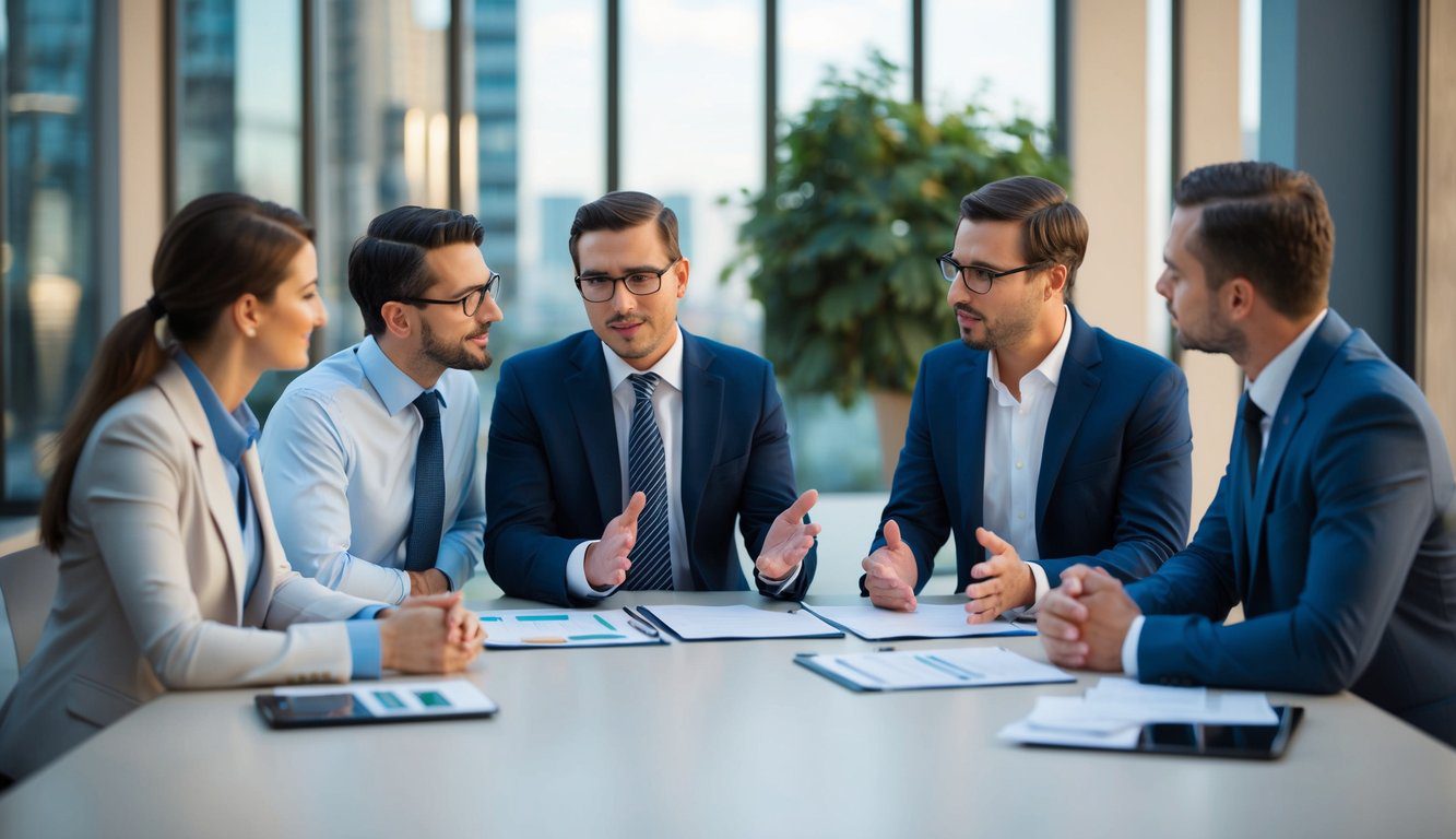 Differenze tra SNC e SRL: Quali Sono, Cosa Comportano e Quale Scegliere? (2026) 5 Un gruppo di soci d'affari passa da una Srl a una Snc, discutendo le differenze tra i due tipi di aziende.