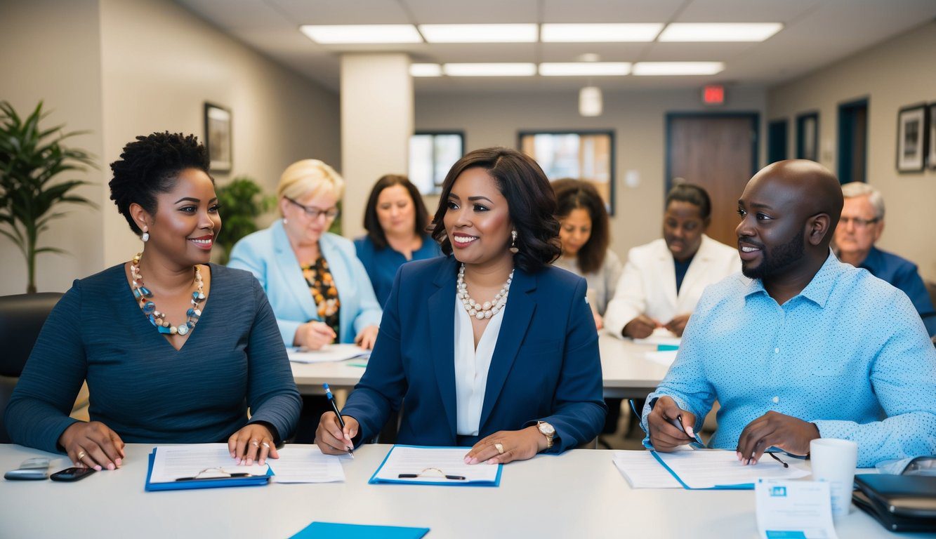 ENPACL: Cos'è, Come Funziona, Soggetti Obbligati, Iscrizione, Servizi, Contributi e Pensione (2026) 5 Un gruppo di persone che riceve vari servizi presso l'ufficio ENPACL, tra cui consulenze, pratiche burocratiche e sessioni informative.