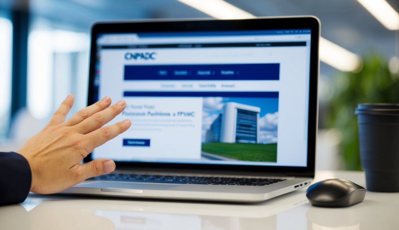 CNPADC: Cos'è, Come Funziona, Soggetti Obbligati, Iscrizione, Servizi, Contributi e Pensione (2026) 3 Una mano che si protende verso una tastiera del computer con il sito web del CNPADC aperto sullo schermo