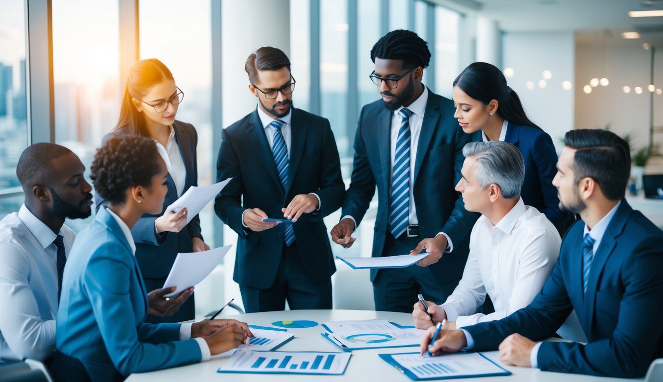 CNPADC: Cos'è, Come Funziona, Soggetti Obbligati, Iscrizione, Servizi, Contributi e Pensione (2026) 5 Un gruppo di professionisti diversi che discutono e analizzano documenti finanziari e grafici in un ambiente d'ufficio moderno.