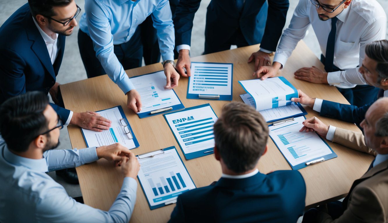 ENPAM: Cos’è, Come Funziona, Soggetti Obbligati, Iscrizione, Servizi, Contributi e Pensione (2026) 1 Un gruppo di professionisti si è riunito attorno a un tavolo, discutendo e scambiando documenti relativi all'ENPAM, con un senso di collaborazione e concentrazione.