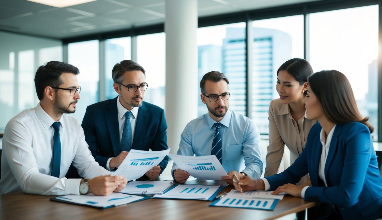 EPAP: Cos’è, Come Funziona, Soggetti Obbligati, Iscrizione, Servizi, Contributi e Pensione (2026) 3 Un gruppo di persone che discutono e analizzano documenti finanziari e grafici in un ambiente d'ufficio