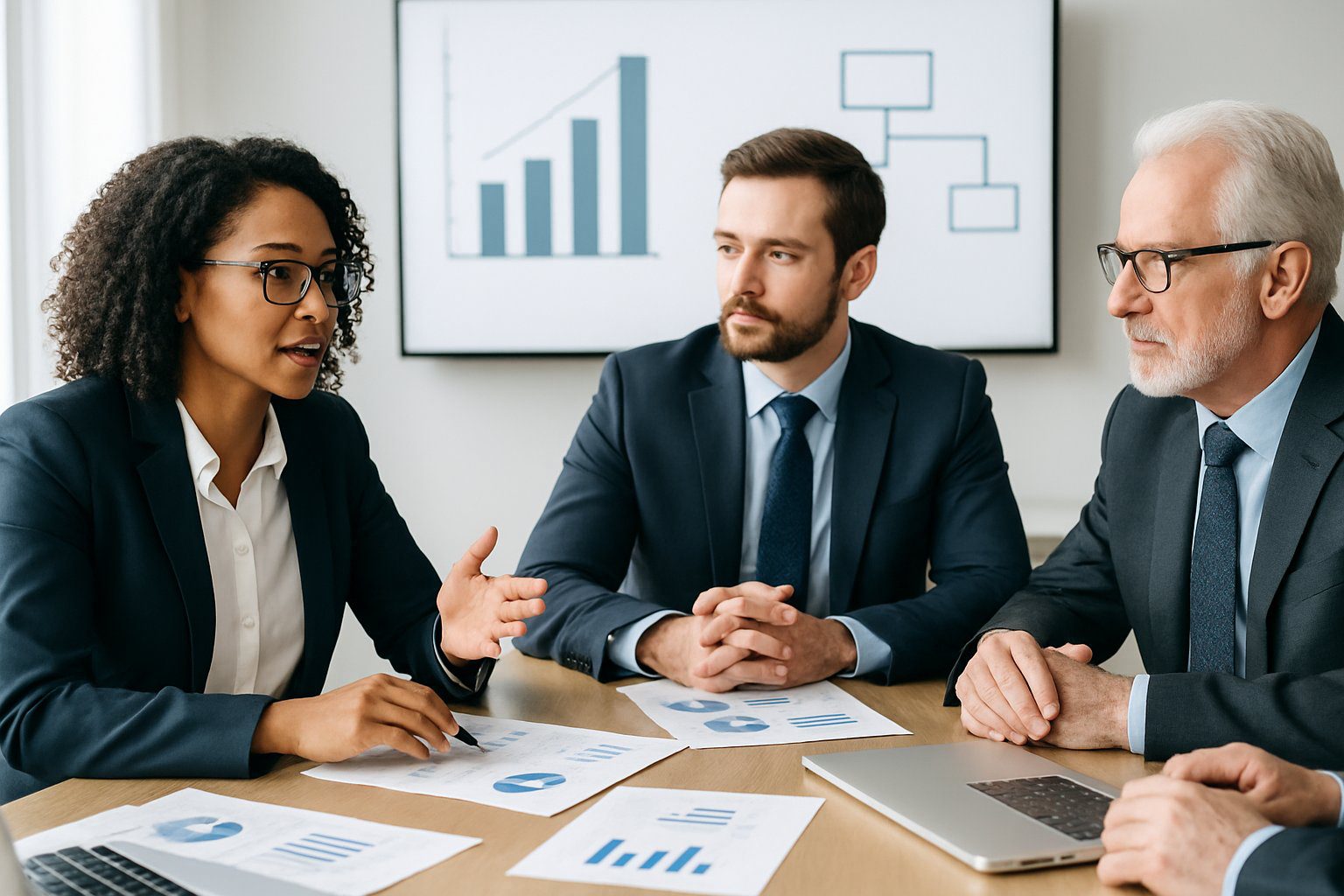 Società Semplice: Cos'è, Caratteristiche, Costituzione, Costi, Tassazione e Obblighi (2026) 10 Persone in ufficio che discutono attorno a un tavolo con documenti e laptop, con grafici sullo sfondo.